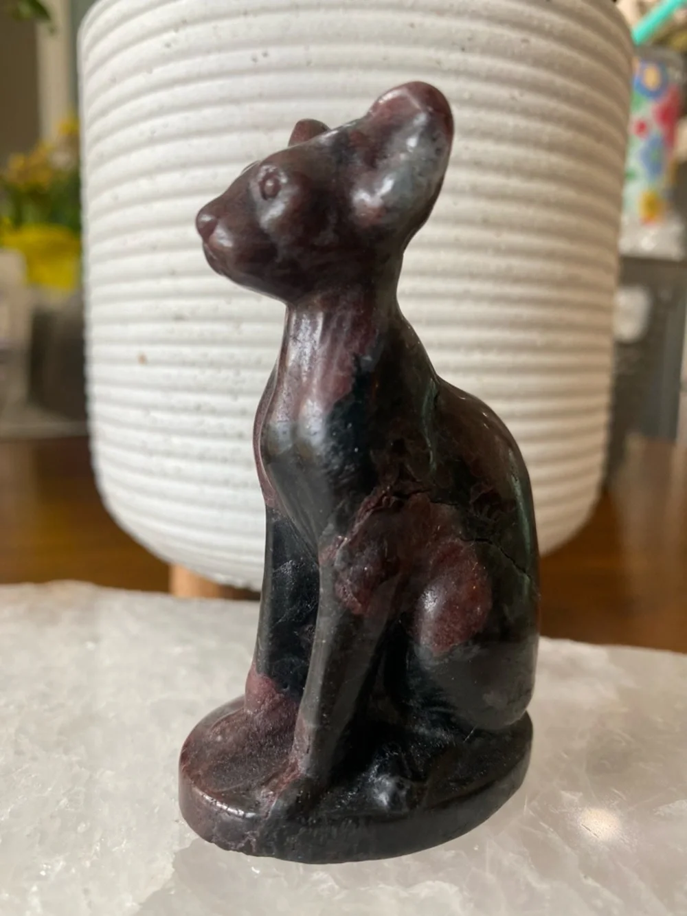 Garnet Sphinx Kitty Figurine